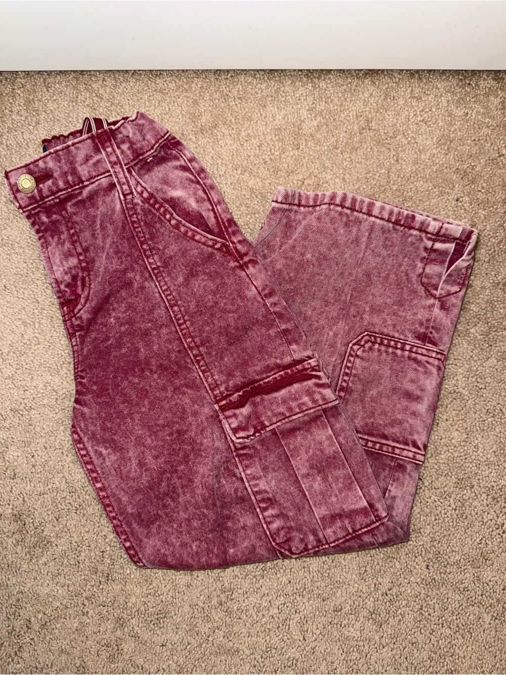 Gap Baggy Cargo Jeans | Raspberry